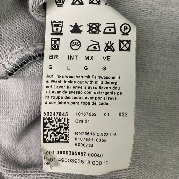 Hugo Boss Shawl Collar Cotton Sweater Jumper Men's Large Fits Short Medium Gray - Picture 6 of 12